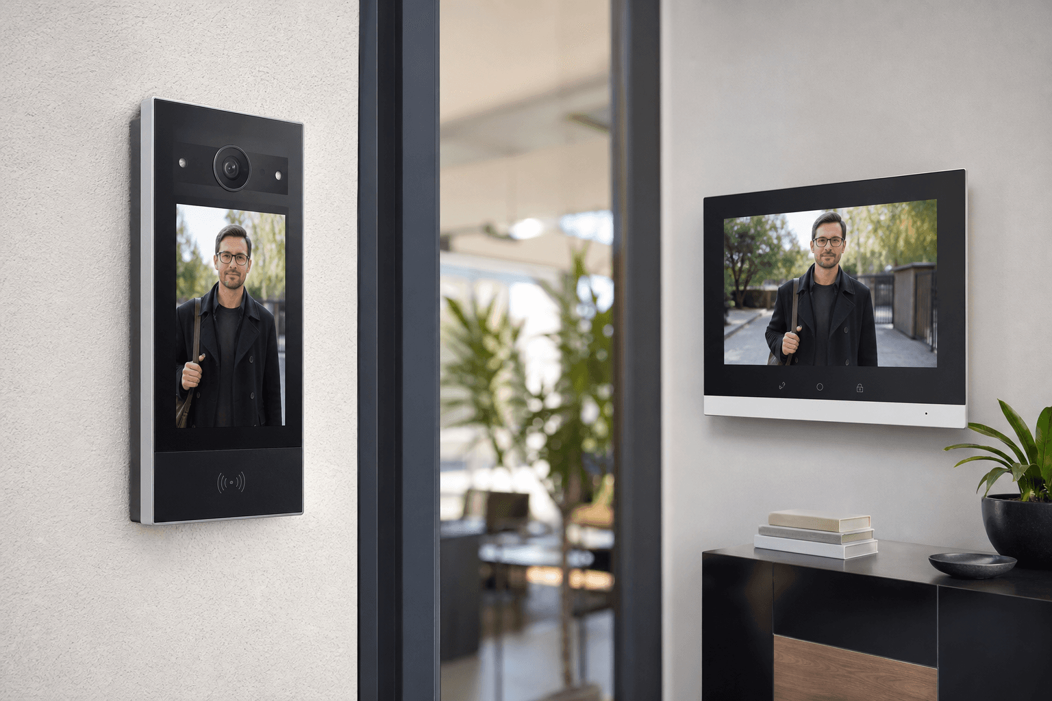 IP interkom kapı istasyonu ve monitör