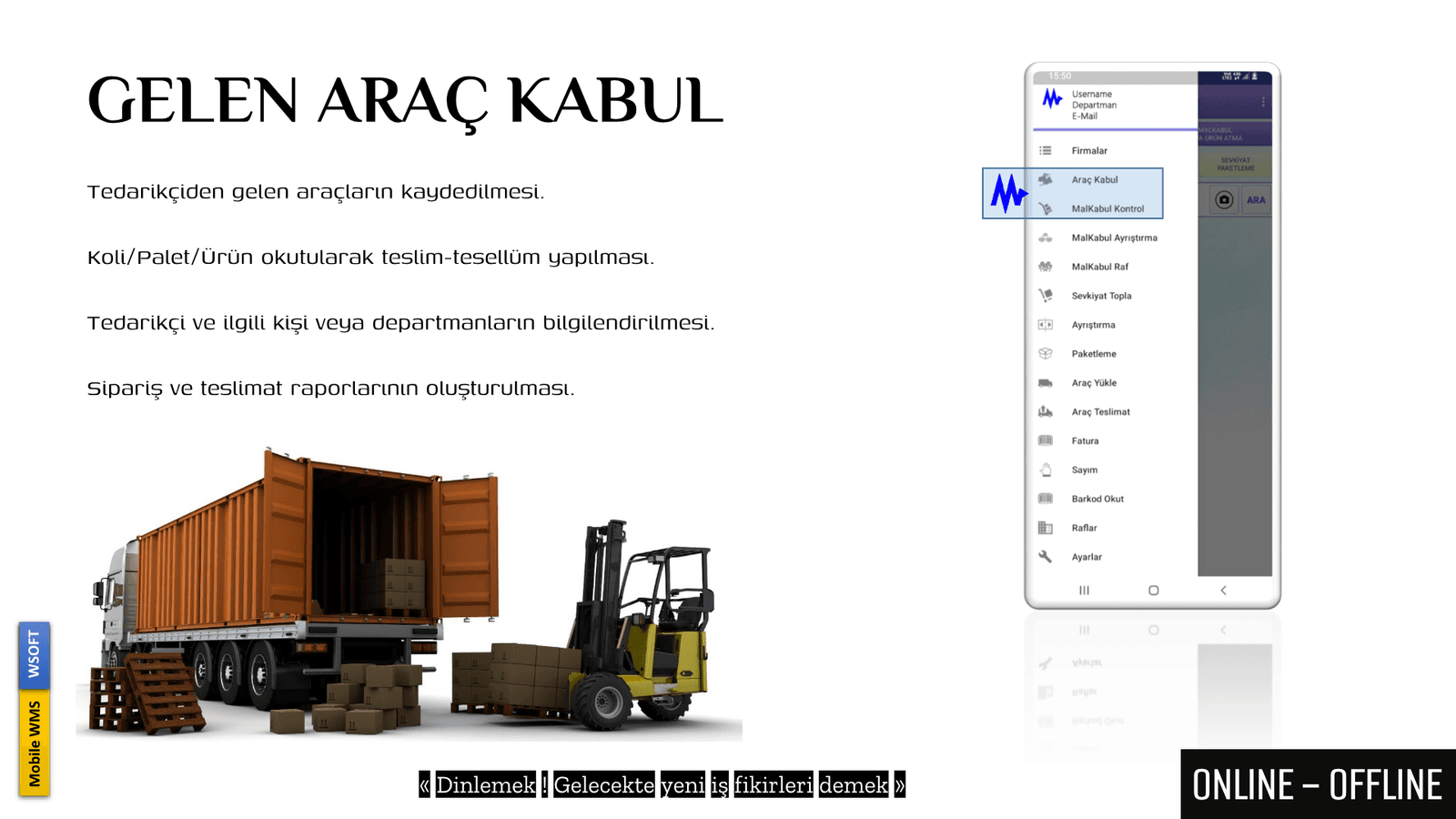 Mobile WMS platform ekran görüntüsü