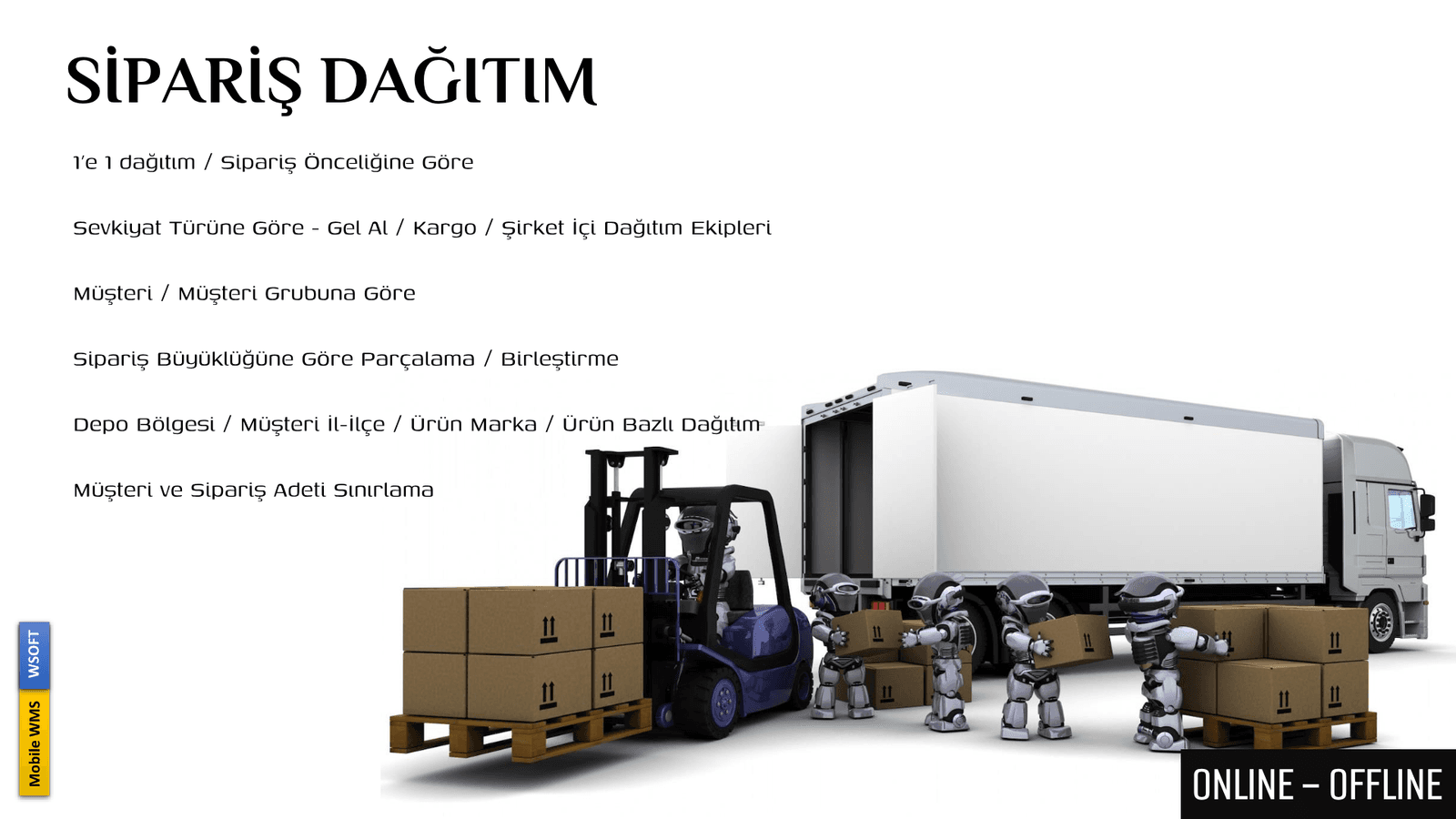 Depo operasyon modülleri ekran görüntüsü