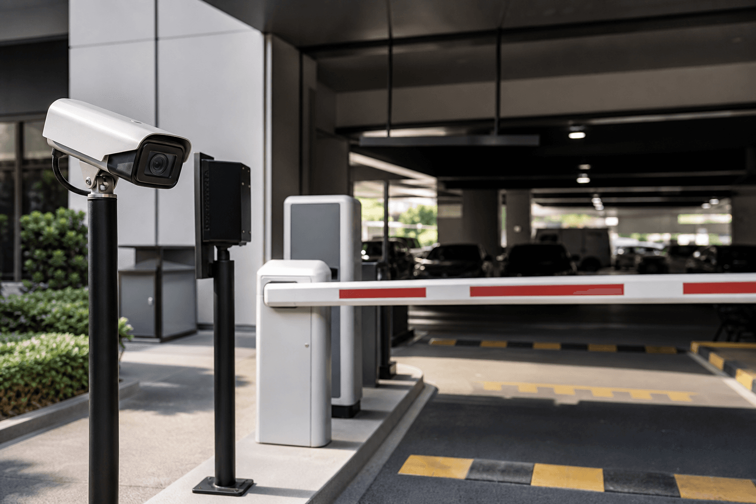 Plaka tanıma kamerası ve otopark girişi